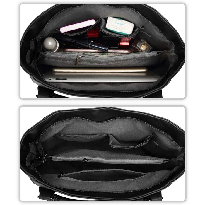 Сумка жіноча VINBAGGE з PU шкіри, шопер, вінтажна, чорна, для офісу та щоденного використання