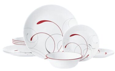 Сервіз Corelle Splendor, набір посуду на 4 особи, 12 предметів, стійкий до сколів та тріщин