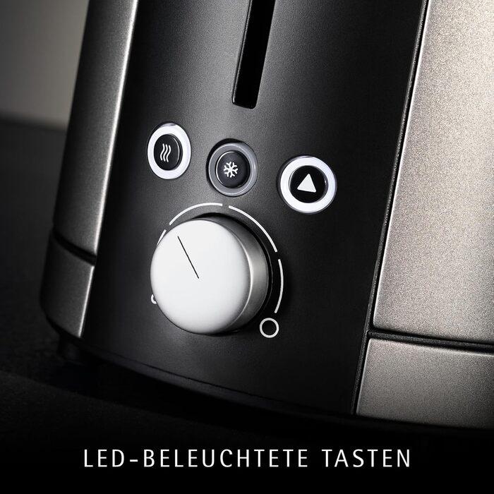 Тостер WMF Lono Silk з нержавіючої сталі, 2 слоти, XXL-насадка для бургерів, 7 рівнів підсмажування, LED-дисплей, широкі слоти, висувна кришка для крихт, анти-відбитки, 900 Вт