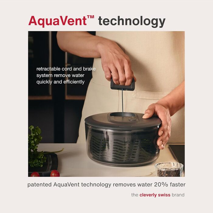 Салатозбирач Zyliss Easy Spin 6L з мотузковим приводом, сірий, BPA-free