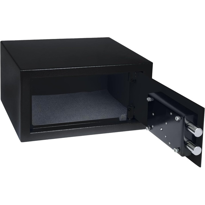 Сейф для меблів HMF 49200-11 з ключем | Сейф для дому (31 x 17 x 19 см, Чорний)