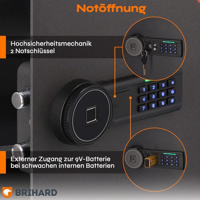 Сейф для дому Business XL Safe Tresor 60л Black Pearl з цифровим та відбитком пальця, вогнестійкий, для документів A4