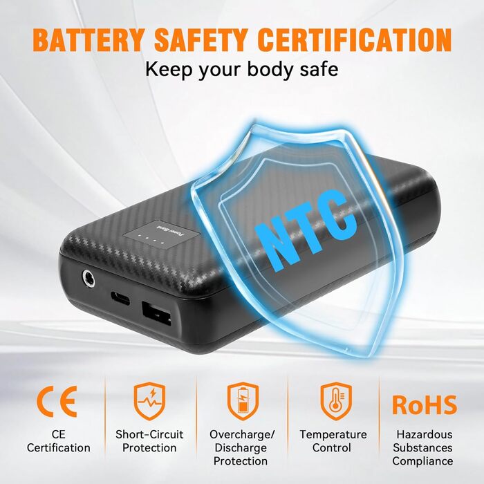 Обогреваемая жилетка з Powerbank (16000mAh), 3 режими нагріву, для чоловіків та жінок, Outdoor, скії, кемпінг