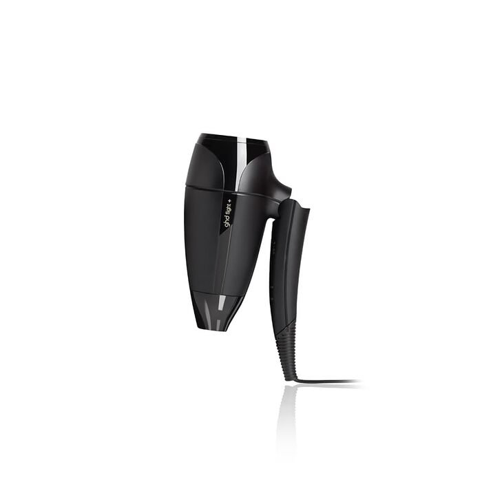 Фен для подорожей ghd Flight+ – Чорний, складаний, потужний, з чохлом, подвійне напруження (120V/240V), для всіх типів волосся. Нова модель