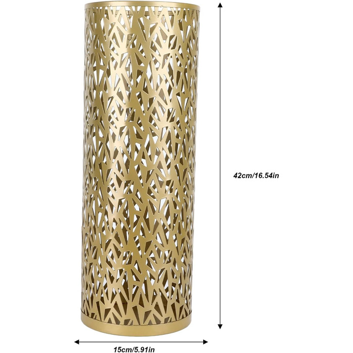 Підставка для парасоль під вхідні двері Topiky, кругла металева, золота (180x78 см)