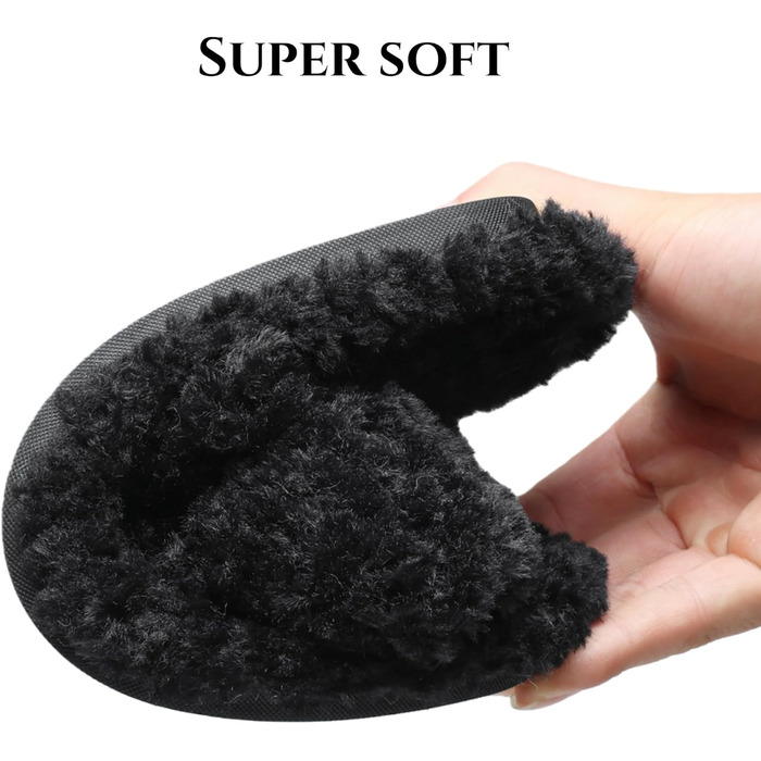 SMajong жіночі плюшеві домашні тапочки зимові теплі, м'які, з антиковзким покриттям, зручні, з підкладкою, чорні (36/37 EU)