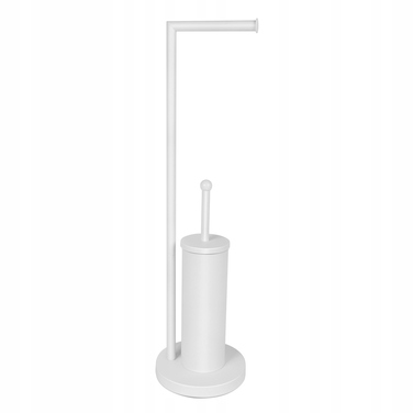 Підставка для ванної кімнати модель 104 з тримачем для паперу та йоржиком для унітаза, срібляста