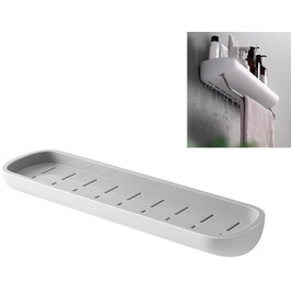 Self-adhesive bathroom shelf without drilling, with removable towel bar, easy installation, wall mounting, shower caddy, compact storage shelf for bathroom and kitchen, Grey (Grey#01)