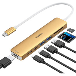 MOKiN USB-C хаб 6 в 1: HDMI 4K, 2xUSB 3.0, USB 2.0, SD/MicroSD, для MacBook, XPS та інших пристроїв