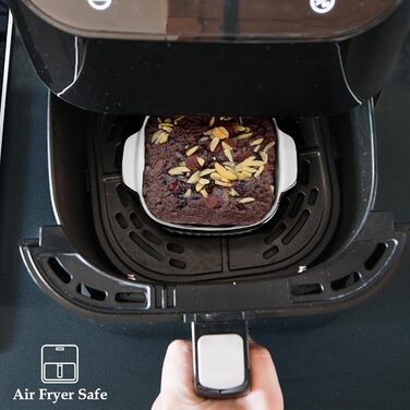 Набір форм для запікання NUTRIUPS 400мл (4 шт.), кераміка, 14.5 x 11.5 x 5.5 см. Квадратні форми для випічки, фритюрниці, духовки та мікрохвильовки. Зеркальне покриття