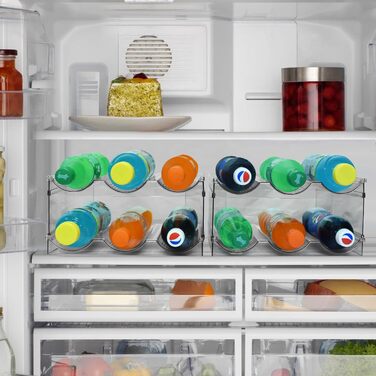 4-Piece Stackable Bottle Rack, Plastic Bottle Holder for Refrigerator, Cabinet, Kitchen Organizer Storage & Organization, Wine Bottle Kitchen Cabinet Storage