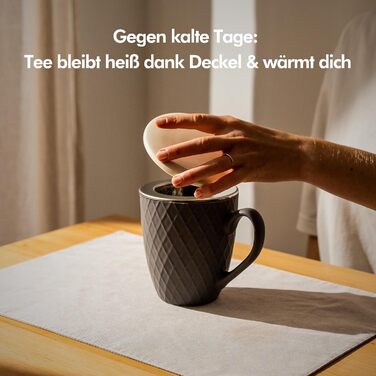 KIVY® Teacup with Lid and Infuser [XXL - 650ml] - Teacup with Infuser - Large Teacup with Infuser Insert - Tea Gifts for Women - XXL Mug - Large Mug with Lid - Jumbo Mug - Dishwasher Safe