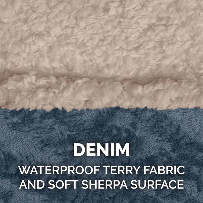 Кішечка Furhaven: зручне ліжко для кота з флісу, складане, миється - Small (Cozy Denim, X-Large)