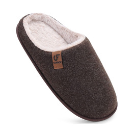 Чоловічі халати COFACE з фетру, теплі, зручні, пухнасті, тапочки для дому та вулиці з антиковзною гумовою підошвою, розмір 40-49, темно-коричневі