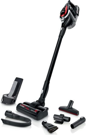 Bosch акумуляторний пилосос Unlimited ProPower Serie 8 BSS81POW1, бездротовий ручний, без мішка, гігієнічний фільтр, висока потужність всмоктування, довгий час роботи, швидка зарядка, насадка для щілин, чорний