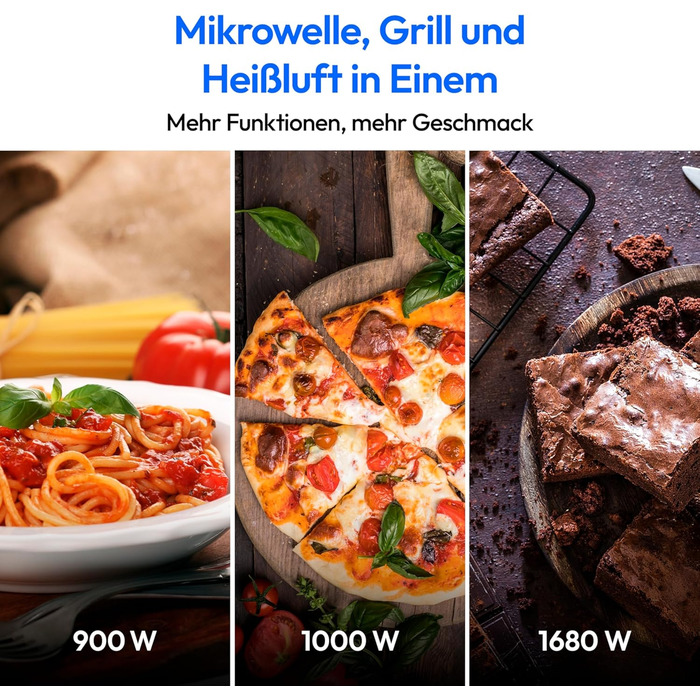 Мікрохвильова піч MEDION 3 в 1 з грилем та конвекцією (23 л, 900 Вт, 10 автопрограм, чорна) MD11493