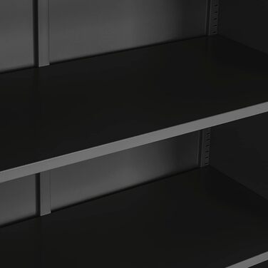 Металевий офісний шафа Tectake з замком, 3 полиці, 90x40x90 см, чорний