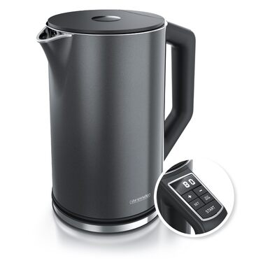 Електричний чайник Arendo з регулюванням температури 40-100°C, 1,5 л, 2200 Вт, модель ELEGANT, Pearl Grey (сірий)