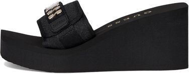 Босоніжки жіночі GUESS Dellean на танкетці, чорні, 42 EU