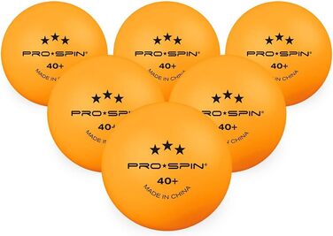 PRO SPIN Table Tennis Balls - 3 Star 40+ | High-Quality ABS Training Balls | Durable for Indoor/Outdoor Play, Competition & Tournaments (24 Pack)