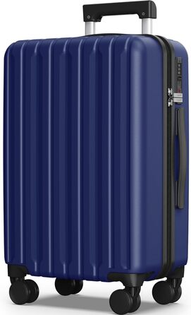 Набір валіз SHOWKOO 2 шт. з жорсткою оболонкою 65см+75см, розширюваний, ультралегкий, з полікарбонату, з TSA замком та 4 колесами (Темно-синій, XL/75CM)
