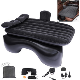 Надувна автомобільна повітряна матрац-ліжко для заднього сидіння, кемпінг, автомобіль, чорний (135 × 83 см)