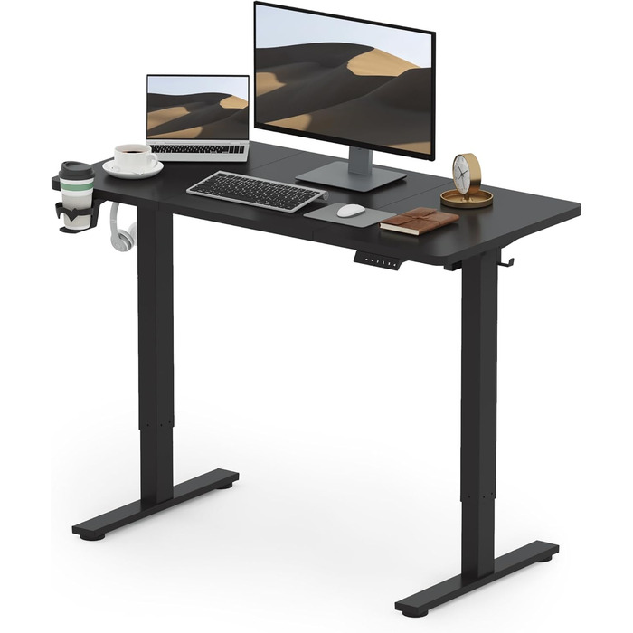 SANODESK Electric Standing Desk with Memory - 120x60cm White & Black