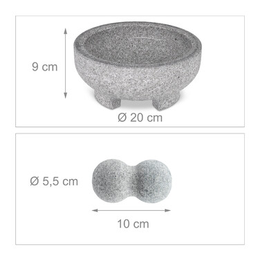 Relaxdays Granite Mortar and Pestle