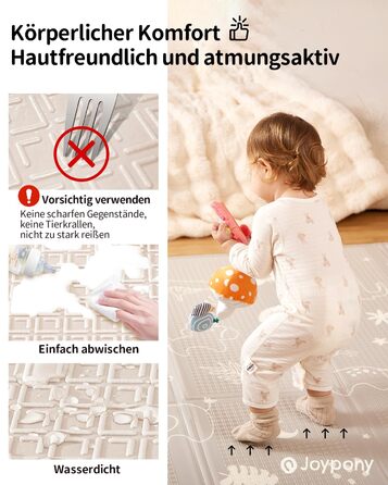 Дитячий килимок для ігор Krabbelmatte 150x180 см, складаний, водонепроникний, антиковзкий, з сумкою для перенесення - Ліс