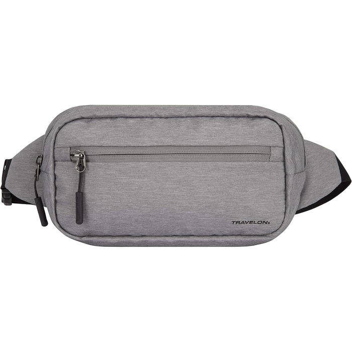 Поясна сумка Travelon World Travel Essentials для дорослих, сіра в меланжеву клітинку
