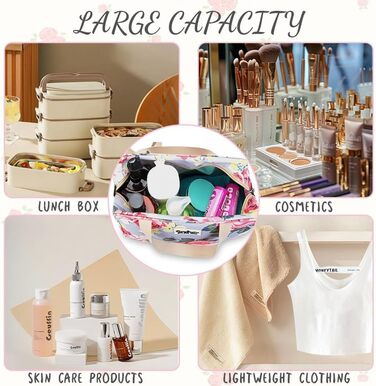 Велика косметичка для подорожей, жіноча косметичка-органайзер, велика сумочка для косметики з ручкою, аксесуари для жінок та чоловіків, #9 Листя (^14 Кольорові квіти)