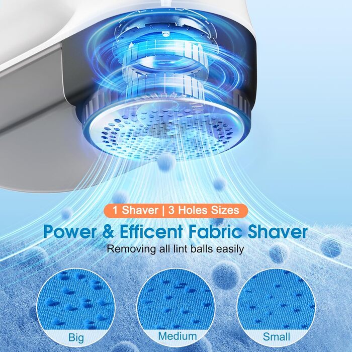 Електричний видалення ворсу Maxtachi - бездротовий зніматич ворсу для одягу з LED-дисплеєм, 6-клинковий ніж, для всіх тканин, чорний