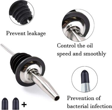 Виливник для оливкової олії LanMa, нержавіюча сталь, для лікеру, оцту, сиропу, олій, з нержавіючими тримачами (6 шт.)