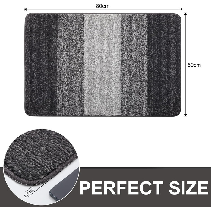 Килимок для дому Homaxy: антиковзаючий, машинного прання, для собак, 50 x 80 см, сірий