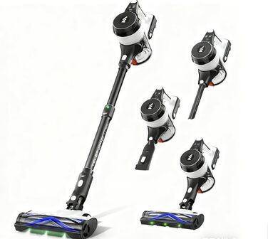 Бездротовий пилосос AlloyMove A01: потужність 550W, 48kPa, 65 хвилин роботи, фільтрація 99.9%, об'єм контейнера 1.5л, для волосся, килима, твердих поверхонь (чорний)