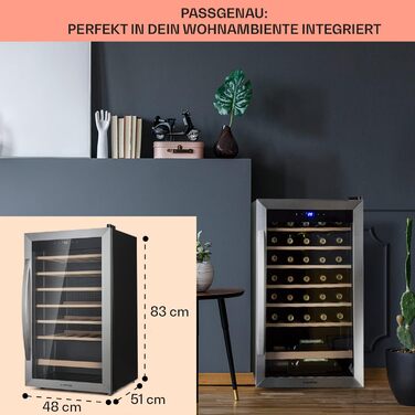 Klarstein Freestanding Wine Cooler - Compact Beverage Refrigerator with Dual Zone & Glass Door - Indoor/Outdoor Beersafe - LED Lighting - 5-18°C - 33 Bottle Capacity