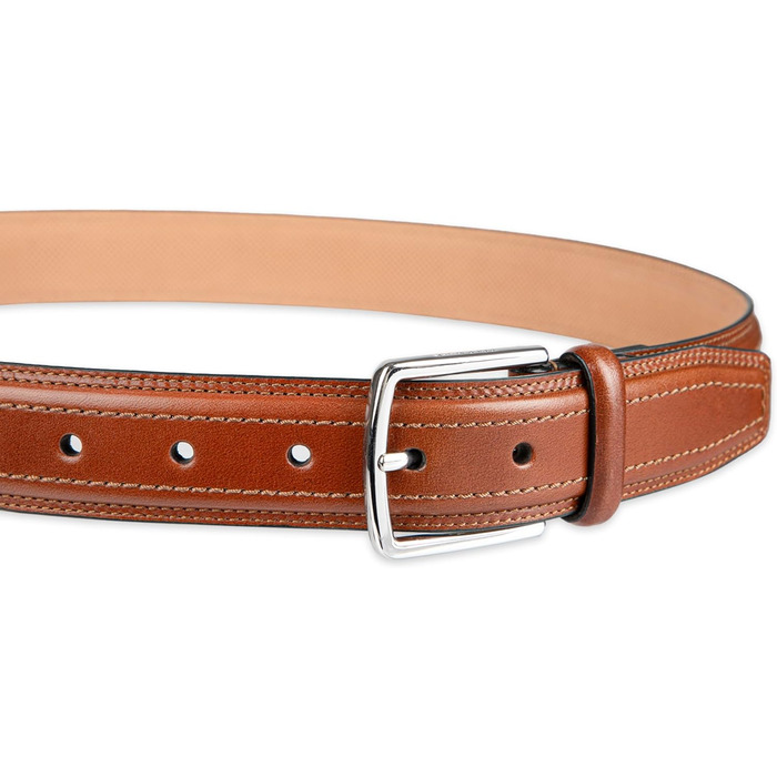 Чоловічий шкіряний ремінь Cole Haan, колір - світло-коричневий, прошитий