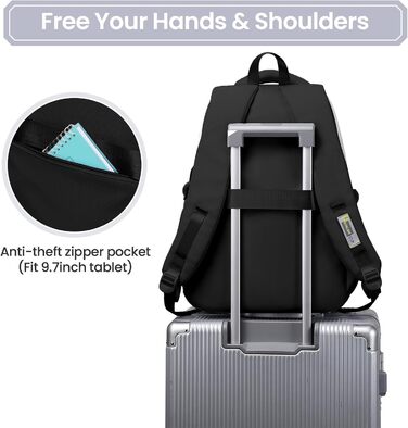 Шкільний рюкзак для дівчаток - водонепроникний, легкий, стильний, з великою місткістю, для 3-9 класів, фіолетово-чорний колір