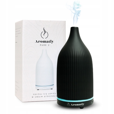 Ультразвуковий зволожувач повітря Aromatly, чорний, 0,2 л, 20 мл/год, з нічним підсвічуванням