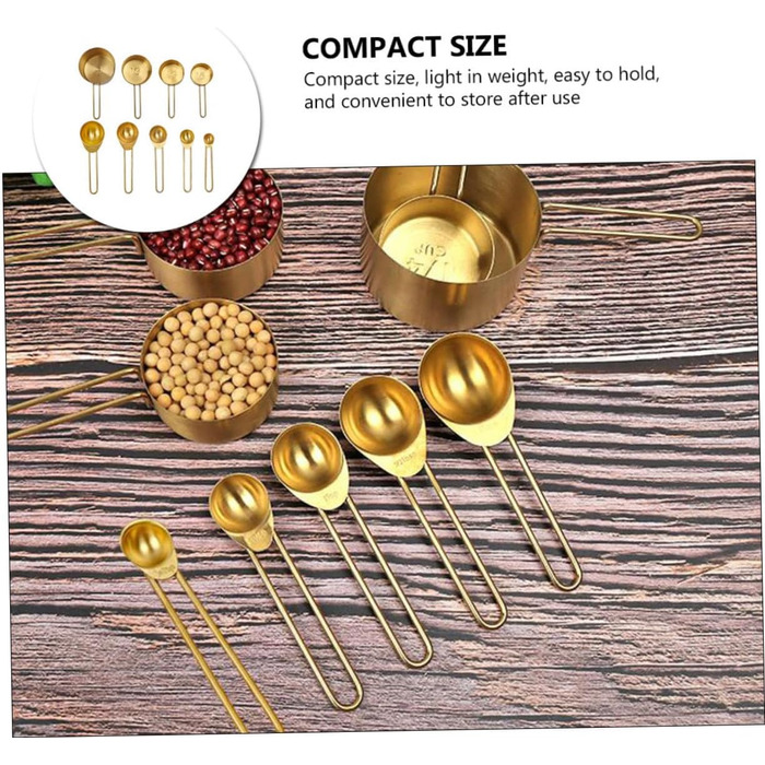 DECHOUS 3-Piece Measuring Spoon Set Stainless Steel Measuring Cup for Moving In, Christmas Gift, Christmas Presents, Paper, Mini, Professional Measuring Cup, Baking Accessories, Stainless Steel, Golden