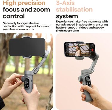 Aochuan Smart X Pro - Стабілізатор Gimbal для смартфонів (iPhone/Android) з триподом, 3-осьовий, для зйомки відео та vlogs