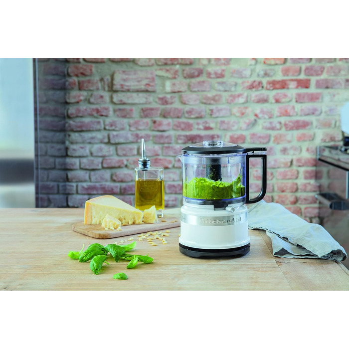 KitchenAid 5KFC3516EWH, Mini-Food-Processor, Great for chopping, preparing dressings and sauces, white white Single