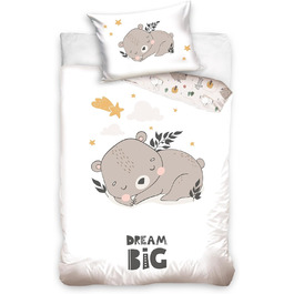 Комплект постільної білизни для ліжечка Kinderbettwäsche 100x135 з 100% бавовни - для дітей та малюків. Сонячний стиль бохо, підходить для дівчаток та хлопчиків (40x60 + 100x135, ведмедик)