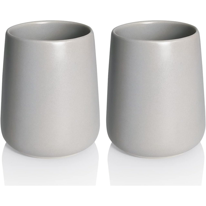 Toothbrush Holder, Matte Black, 2 Pieces, Ceramic Toothbrush Holder, Toothbrush and Toothpaste Organizer for Bathroom, Home Decoration, Countertop, Dresser (Matte Gray)