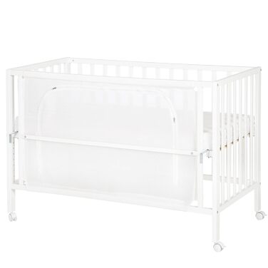 Дитяче приставне ліжечко roba Safe Asleep Sternenzauber 60x120 см, біле, для новонароджених, з бортиком, дерев'яне
