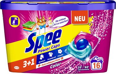 Капсули для прання кольорових речей Spee Power Caps Color, 64 шт (4x16), для прання при 20-60°C