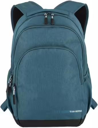 Travelite Carry-on Backpack with Padded Laptop Compartment, 15.6-inch Laptop Backpack, KICK OFF, Daypack for Travel and Sports, 45 cm, 22 Liters (Petrol)