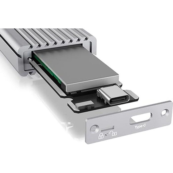 Зовнішній корпус для M.2 PCIe SSD ICY BOX IB-1817M-C31, USB 3.1 Type-C, алюміній, сріблястий