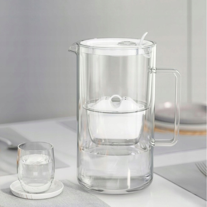 Фільтрувальний глечик Aquaphor Glass, 2,5 л, чорний