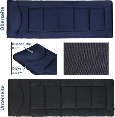 Надувне ліжко для кемпінгу Alpidex - розкладне, блакитне, до 200 кг, з кишенею, м'яке, для відпочинку на природі та вдома